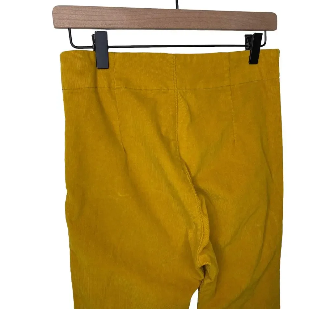 PRAIRIE UNDERGROUND Side Zip Corduroy Leggings Gold Mustard Yellow Size Medium
